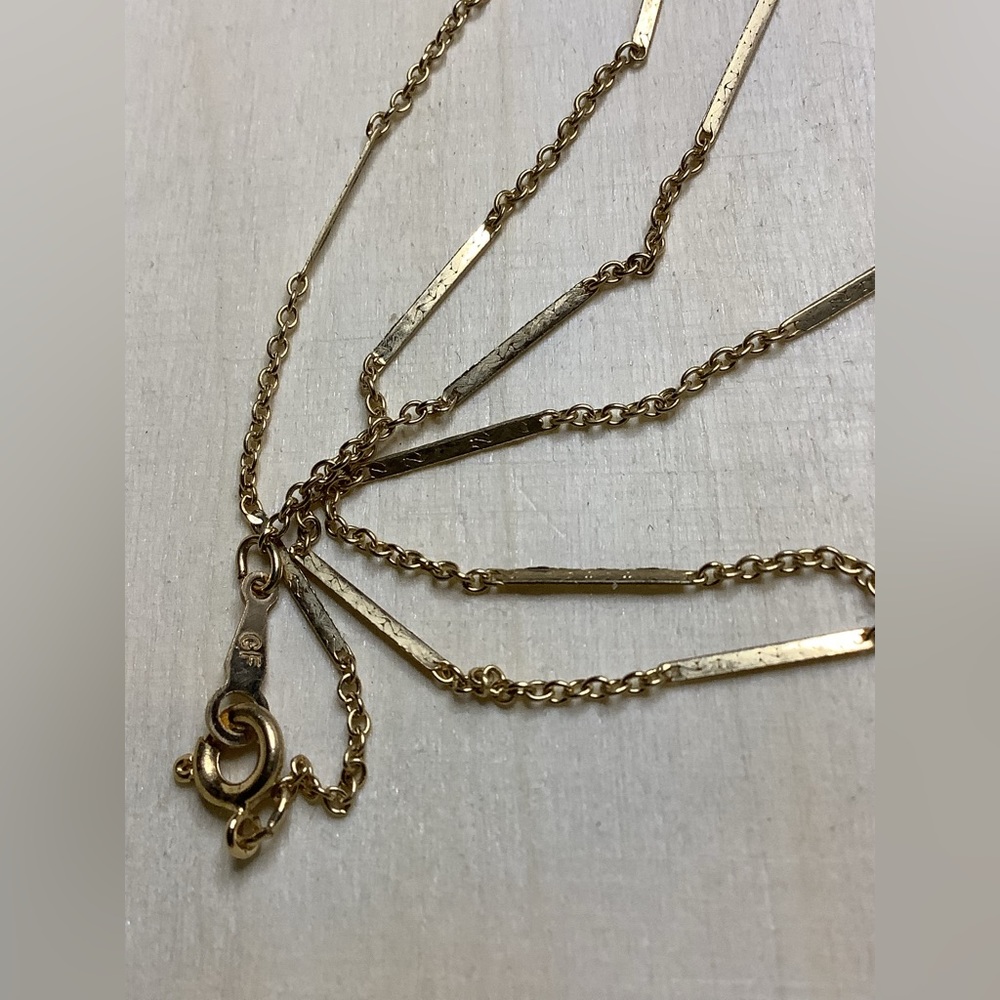NWOT GOLD FILLED dainty cable chain Vintage 15” ALPHA